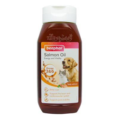 Beaphar Salmon Oil น้ำมันปลาแซลมอน อาหารเสริม บำรุงขน ลดผิวอักเสบ สำหรับสุนัข/แมว (430ml)