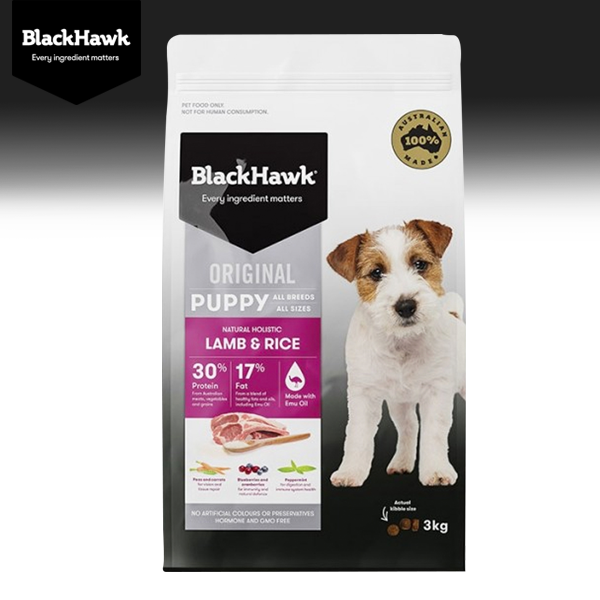 BlackHawk (Puppy) Lamb & Rice อาหารลูกสุนัข โฮลิสติก สูตรเนื้อแกะและข้าว เสริมภูมิต้านทาน บำรุงดวงตา ผิวหนัง และระบบประสาท