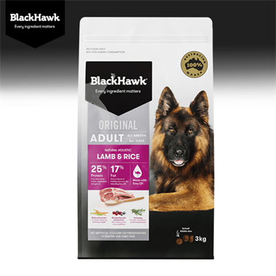 BlackHawk (Original) Lamb & Rice อาหารสุนัขโฮลิสติก สูตรเนื้อแกะและข้าว เสริมภูมิต้านทาน บำรุงผิวหนัง บำรุงข้อกระดูก