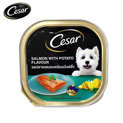 Cesar อาหารเปียก รสปลาแซลมอนพร้อมมันฝรั่ง (100g.)