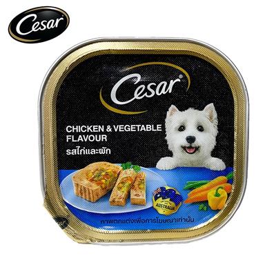 Cesar อาหารเปียก รสเนื้อไก่และผักรวม (100g.)