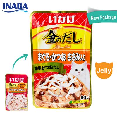 INABA Jelly อาหารเปียก สำหรับแมว รสทูน่าในเยลลี่หน้าเนื้อสันในไก่ (60g.) (IC-12)