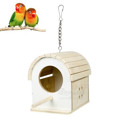 Bird Box บ้านไม้  สำหรับนก กระรอก ชูการ์ ห้อยแขวนกรง