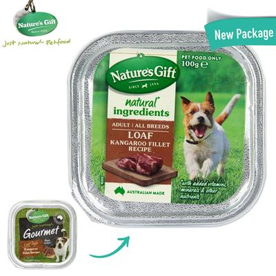Nature s Gift Kangaroo Fillet อาหารสุนัข แบบเปียก รสเนื้อจิงโจ้ แบบถาด (100g.)