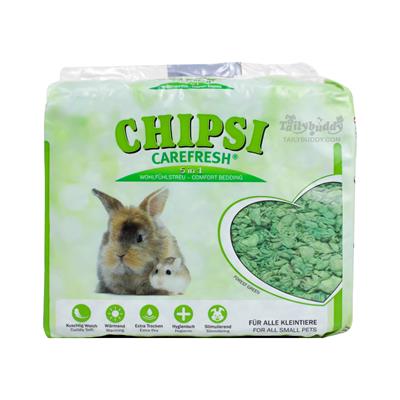 Carefresh CHIPSI ทิชชู่รองกรง ทำรัง ไร้ฝุ่น สำหรับหนู, กระต่าย, เม่น ดูดซับเก็บกลิ่นได้ดี (สีเขียว) (5ลิตร)