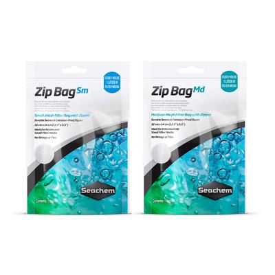Seachem Zip Bag ถุงกรองใส่มีเดียปริมาณ 1 ลิตร รูพรุนขนาดเล็กถึงเล็กมากพร้อมซิบ (32cm x 14cm)
