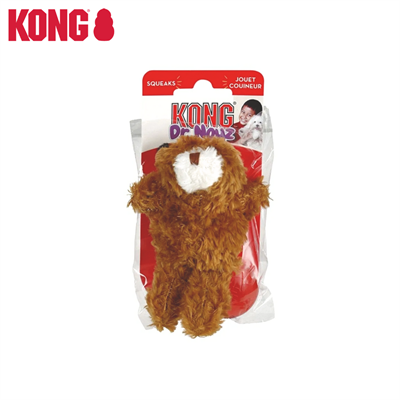 KONG Dr. Noyz Teddy Bear - ตุ๊กตาหมีเท็ดดี้ สีน้ำตาลนุ่ม ของเล่นสำหรับสุนัข มีเสียงร้องเวลากัด