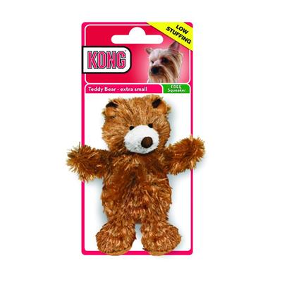 KONG Dr. Noyz Teddy Bear - ตุ๊กตาหมีเท็ดดี้ สีน้ำตาลนุ่ม ของเล่นสำหรับสุนัข มีเสียงร้องเวลากัด