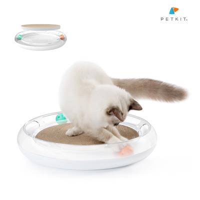 PETKIT 4 IN 1 CAT SCRATCHER - Cat Scratching Toy Bed-Scratch Pad Circular Track with Catnip Ball Bell Ball Cat Bed