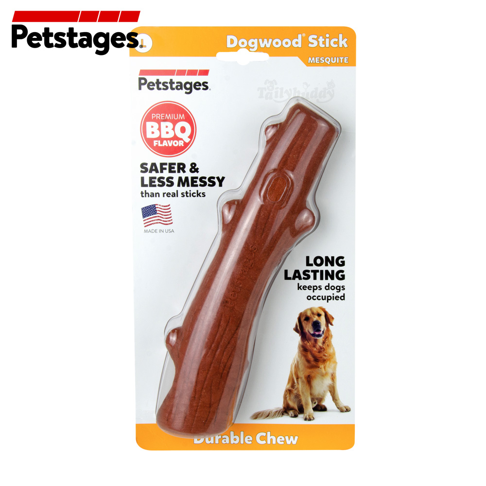 Petstages Dogwood Mesquite - กิ่งไม้แทะเล่นของสุนัข กลิ่นบาบีคิว ช่วยขัดฟัน สำหรับสุนัขพันธุ์กลาง-ใหญ่
