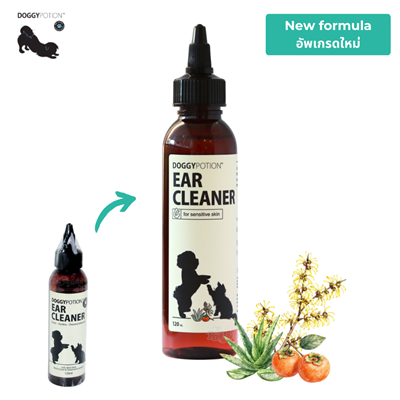(สูตรใหม่) Doggy Potion Ear Cleaner น้ำยาล้างหูสำหรับสุนัขและแมว กำจัดขี้หู ลดการคัน กำจัดกลิ่น (120ml)