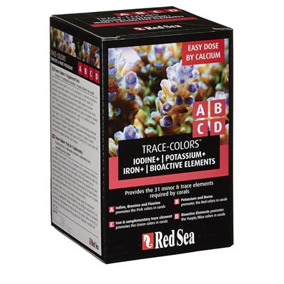 Red Sea Trace Colors ABCD giving your corals great health and vibrant coloration (4x100ml)