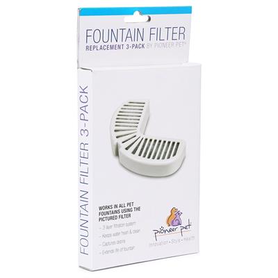 Pioneer Pet Fountain Filter Replacement แผ่นกรองรีฟิล สำหรับน้ำพุ รุ่นเซรามิคและสแตนเลส (3 แผ่น #3002)