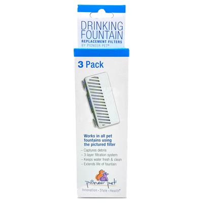 Pioneer Pet Drinking Fountain Replacement Filters แผ่นกรองรีฟิลแท่งสี่เหลี่ยม สำหรับน้ำพุ รุ่นพรีเมียมพลาสติก (3 แผ่น #3091)