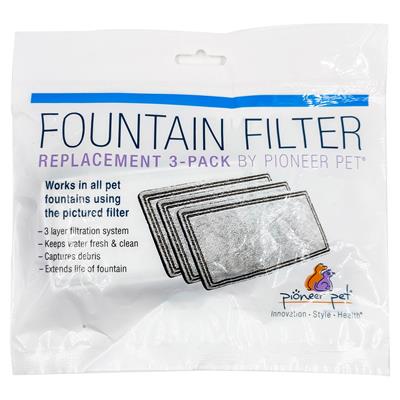 Pioneer Pet Fountain Filter Replacement แผ่นกรองรีฟิลแบบแผ่น สำหรับน้ำพุ รุ่นพรีเมียมพลาสติก (3 แผ่น #3003)