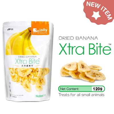 Jolly Xtra Bite Dried Banana - Treats for rabbits, guinea pigs and hamsters  (120g) (JP11)