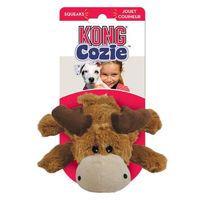 KONG Cozie Marvin Moose - ตุ๊กตากวางมูส เขาใหญ่ นุ่มนิ่ม ของเล่นสำหรับสุนัข มีเสียงร้องเวลากัด (เล็ก, กลาง)