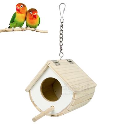 Bird Box บ้านไม้ทรงโค้ง สำหรับนก กระรอก ชูการ์ ห้อยแขวนกรง