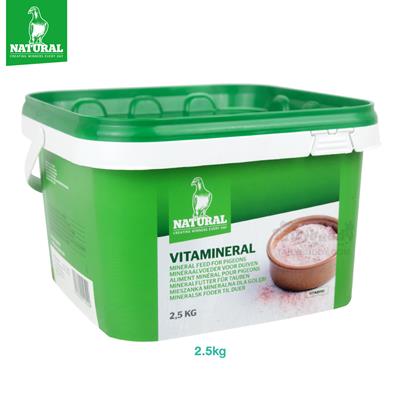 Natural Vitamineral เนเชอรัล วิตามิเนอรัล วิตามินและแร่ธาตุรวม (ผงชมพู) อาหารเสริมนก นกพิราบ ไก่ชน (2.5kg)
