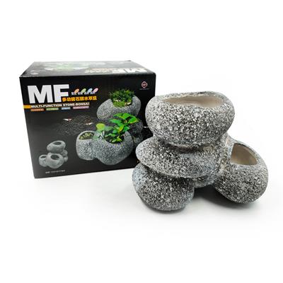 MF Multi-Function Stone-Bonsai  หินตกแต่งตู้ปลาทรงกระถางบอนไซ ใช้ปลูกไม้น้ำ หรือ เป็นบ้าน สำหรับสัตว์น้ำ