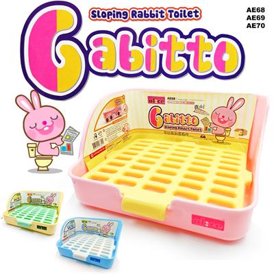 Alice Gabitto Sloping Rabbit Toilet ห้องน้ำกระต่าย แบบพื้นลาดเอียงเล็กให้ ทำความสะอาดง่าย ดีไซน์สวย (สีชมพู AE68, สีฟ้า AE69, สีครีม AE70)