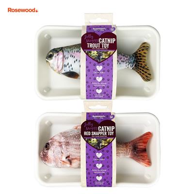 Rosewood Fish Catnip Toy ถาดปลาสด ตุ๊กตาปลาสด ของเล่นแมว อัดแน่นไปด้วยแคทนิปธรรมชาติ 100% หอมมาก แมวตบเล่นได้ทั้งวัน