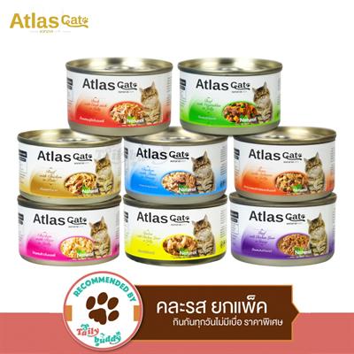 Atlas Cat Pouch อาหารเปียกแมวแบบกระป๋อง คละรสยกแพค (85gx8)