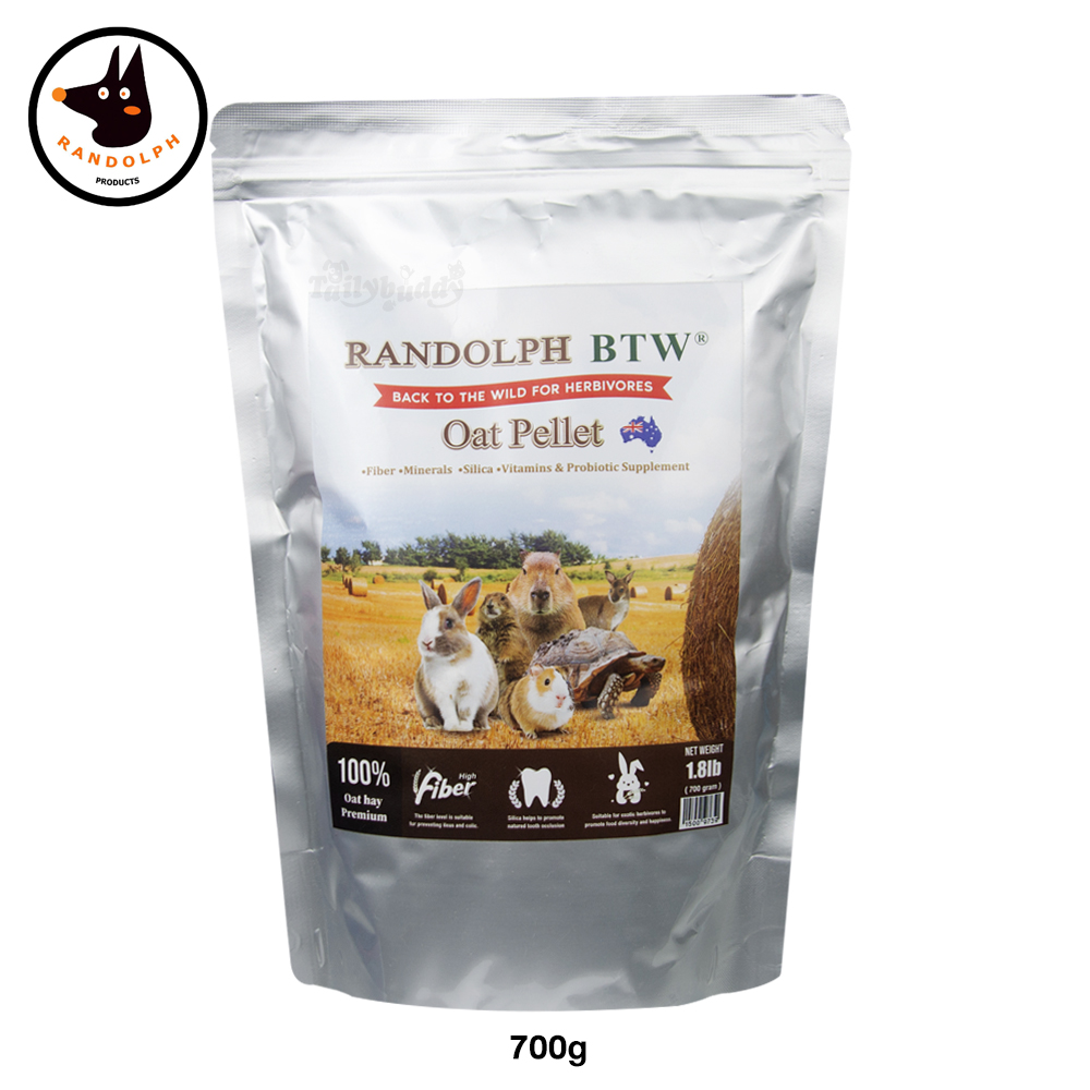 (Exp:05/11/2022)  RANDOLPH Oat pellet หญ้าโอ๊ตอัดเม็ด ผสมหญ้าโอ๊ตและหญ้าอัลฟาฟ่า โปรตีน ไฟเบอร์ และแคลเซียมสูง (700g)