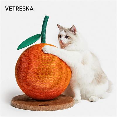 VETRESKA Orange Cat Scratching แท่นลับเล็บสำหรับแมว ทรงผลส้ม น่ารัก ทำจากวัสดุอย่างดี ใช้งานทนทาน