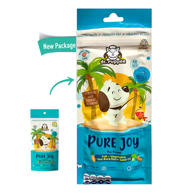 Dr.Puppee PURE Joy Fish+Vegetable+Sea Buckthorn Seed oil, Healthy dog treat promotes healthy skin and brain (70g)