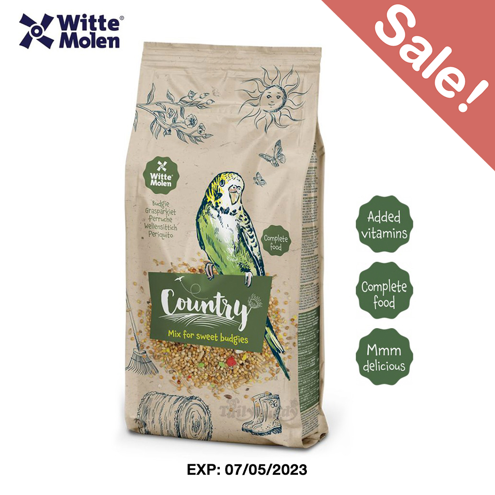 (EXP:07/05/2023) Country Budgie อาหารนกธัญพืชผสม สำหรับนกหงษ์หยก (600g), Witte Molen
