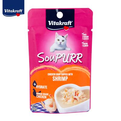 Vitakraft SouPURR Chicken soup topped with SHRIMP น้ำซุปสำหรับแมว ซุปไก่กับกุ้ง (50g)