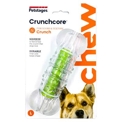 Petstages Crunchcore Bone Dog Chew Toy กระดูกยางกัดใส ยางนุ่ม ไม่แตกหัก แกนกลางมีรูตรงสำหรับใส่ขนม