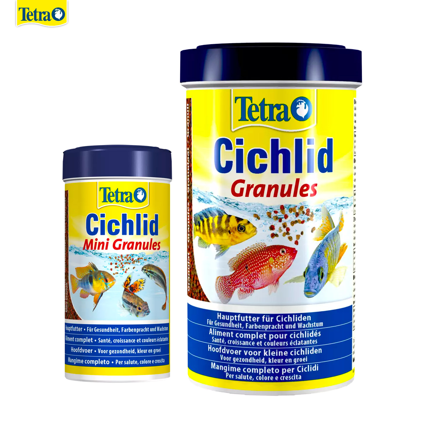 Tetra Cichlid Mini Granules อาหารปลาหมอสีมาลาวี เม็ดเล็ก เหมาะสำหรับปลาหมอทุกขนาด สารอาหารครบ เร่งสี เร่งโต