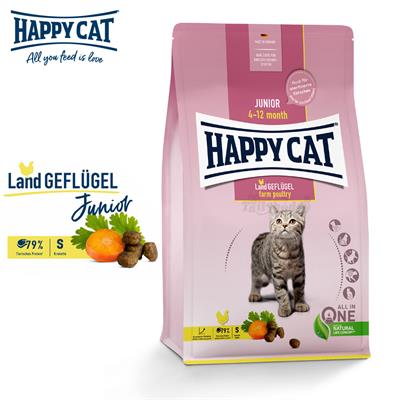 Happy cat Land GEFLUGEL Junior อาหารลูกแมว 4-12 month (300g,1.3kg)