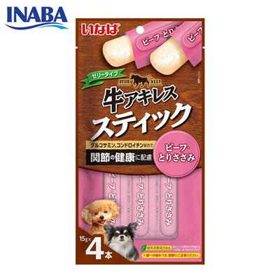 INABA ชูหรุ สติ๊ก ขนมสุนัขแบบแท่ง เนื้อสันในไก่กับเอ็นวัวและเนื้อวัว (15gx4) (TDS-52)