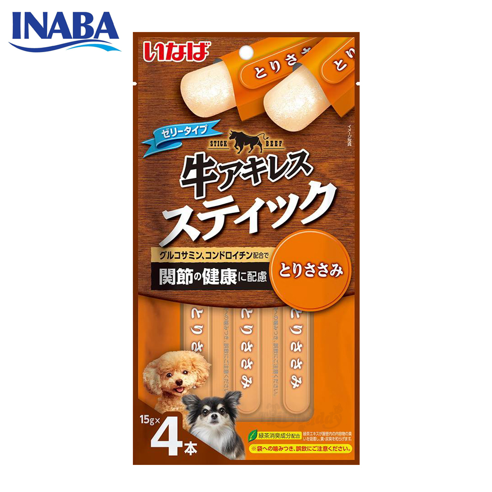 INABA ชูหรุ สติ๊ก ขนมสุนัขแบบแท่ง เนื้อสันในไก่กับเอ็นวัว (15gx4)  (TDS-51)