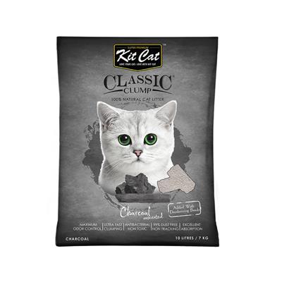 Kit Cat ทรายแมวสูตรพรีเมี่ยม กลิ่นชาร์โคล ถ่านหิน (10 ลิตร)