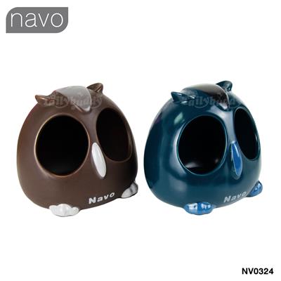 NAVO GUGU OWL  CERAMIC HAMSTER HOUSE บ้านเซรามิคทรงนกฮูก สำหรับหนูแฮมสเตอร์ (NV0324)