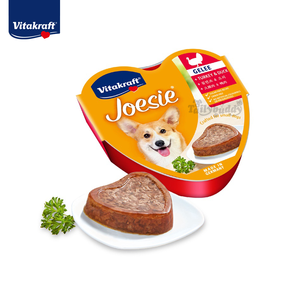 Vitakraft Joesie Turkey & Duck อาหารเปียกสุนัข โจซี่ ไก่งวงและเป็ดในเยลลี่ สำหรับสุนัขพันธุ์เล็ก (85g)