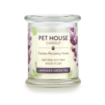 Pet House Candle (Lavender Green Tea) Natural Soy Wax, eliminate pet odors (8.5oz)