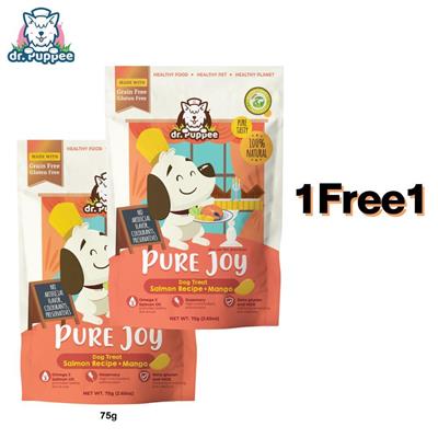 (Exp:05/09/2024) PURE Joy Dog Treat Salmon Recipe + Mango, Dog snack promotes healthy coat and immunity enhancing (75g)