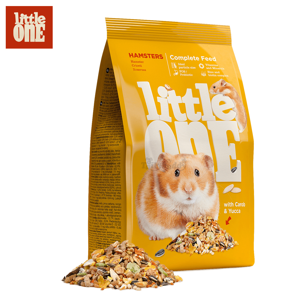 Little One Hamsters อาหารหนูแฮมเตอร์ สูตรสมดุล เสริมคารอบ และ ยัคค่า เสริมภูมิ ลดกลิ่นมูล (400g, 900g)