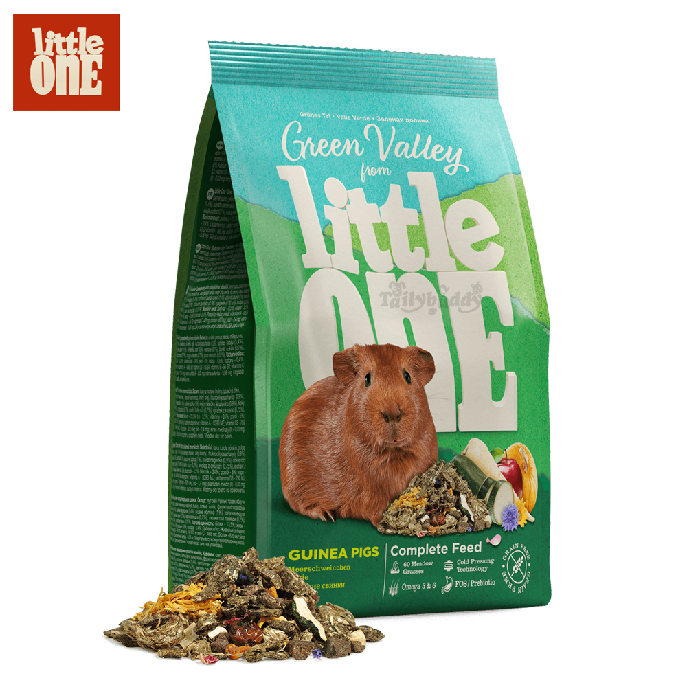 Little One (Green Valley) Fibrefood Guinea Pigs อาหารแกสบี้ (หนูเควี่) สูตร Grain-Free มีหญ้ามากกว่า 60ชนิด สมุนไพร ผลไม้และผัก อร่อย (750g)