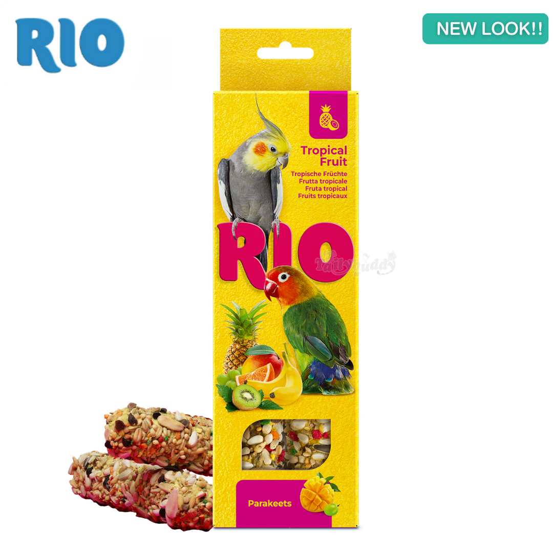 RIO Sticks for Parakeets with Tropical Fruits ขนมนก สำหรับนกแก้วขนาดเล็ก รสผลไม้รวม (75gx2แท่ง)