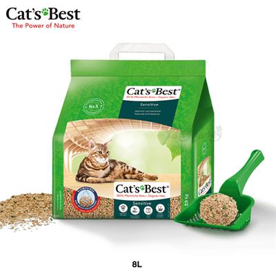 Cat s Best Sensitive กรีนพาวเวอร์ ทรายแมวออแกนิค เพิ่มเม็ดบีท เก็บกลิ่นได้ ฆ่าเชื้อ ( 2.9kg ) (8lt)
