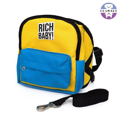 (Pre-Order 2-3 วัน) Clawset เซ็ทกระเป๋าพร้อมสายจูงหมาแมว – Richy Bag (สีเหลือง)