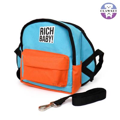 (Pre-Order 2-3 วัน) Clawset เซ็ทกระเป๋าพร้อมสายจูงหมาแมว – Richy Bag (สีฟ้า)