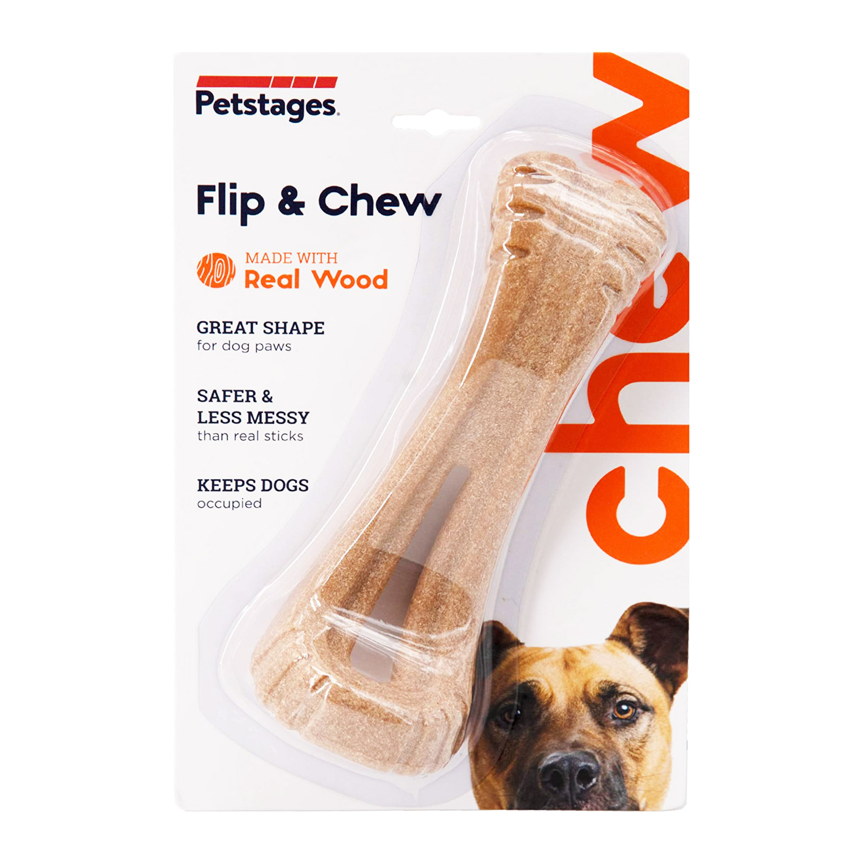 Petstages Flip & Chew กิ่งไม้แทะเล่นของสุนัข ที่ออกแบบรูปทรงพิเศษ ให้สุนัขจับถนัด พลิกกัดได้ทั้ง 2 ด้าน