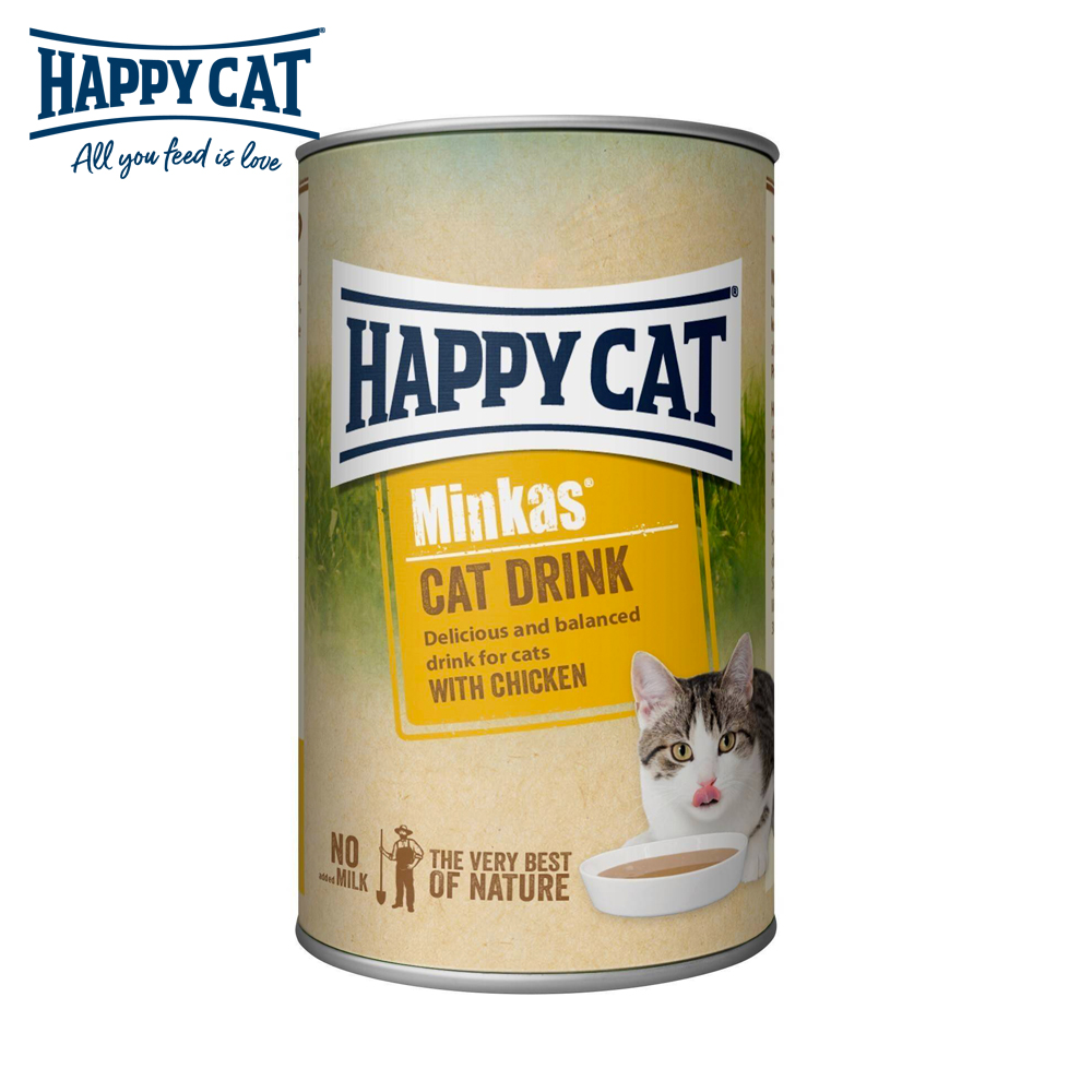 Happy Cat Minkas Cat Drink (Chicken) เครื่องดื่มสำหรับแมว มินคัส แคท ดริ้ง พร้อมไก่ ช่วยให้กินน้ำเยอะขึ้น ลดการเป็นนิ่ว  (135g)